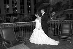 La mariée en noir et blanc photos de mariage au club de golf Les Quatres Domaines de Mirabel fait par un photographe professionnel
